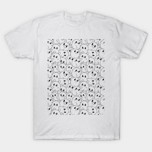 Kawaii Bunnies Black and White T-Shirt